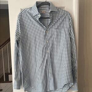 Peter Millar Blue and White Checkered Shirt